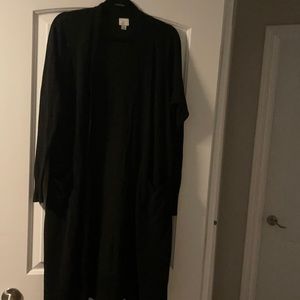 Long black cardigan